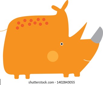 Cute rhino cartoony vector illustration