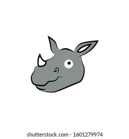 cute rhino face vector illustration. rhino face design.