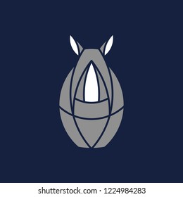 Cute rhino geometrical animal vector