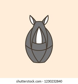 Cute rhino geometrical animal vector