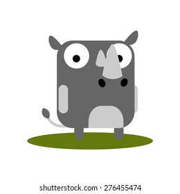 Cute Rhino with Large Eyes cartoon