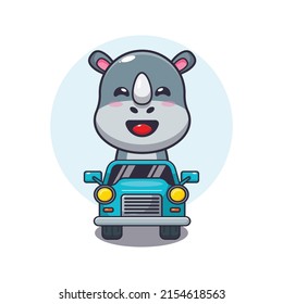 cute rhino mascot cartoon character ride on car