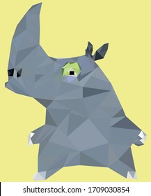 cute rhino in polygonal style
