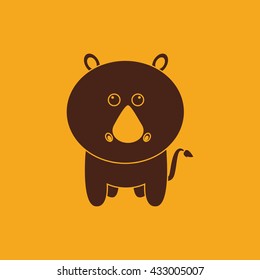 Cute rhino silhouette