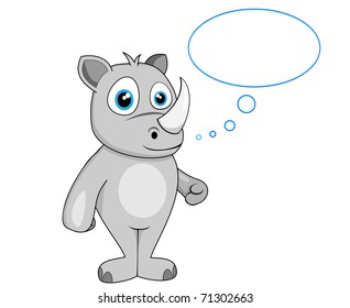 cute rhino in thought