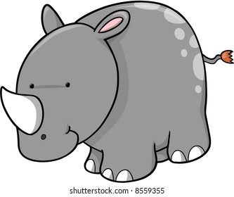Cute-Rhino-Vektorgrafik