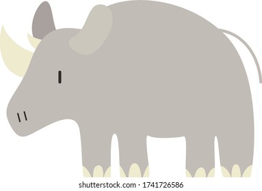 Cute rhinoceros Cartoon, Vector illustration rhinoceros on a white background. Drawing for children