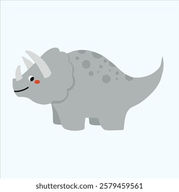 a cute rhinoceros grey color design vector