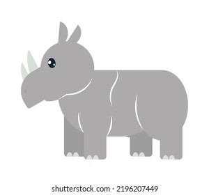 cute rhinoceros icon on white background
