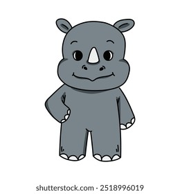 Cute Rhinoceros Illustration - 02