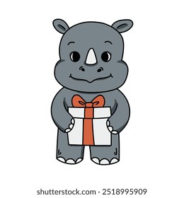 Cute Rhinoceros Illustration - 04