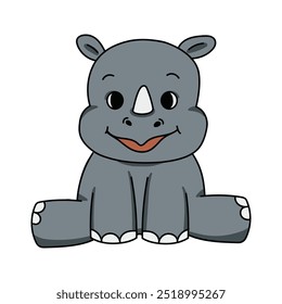 Cute Rhinoceros Illustration - 05