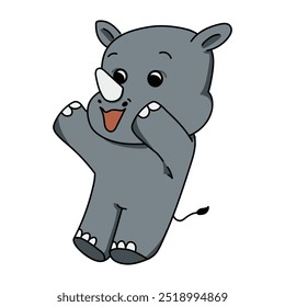 Cute Rhinoceros Illustration - 07