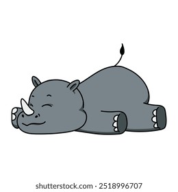 Cute Rhinoceros Illustration - 09