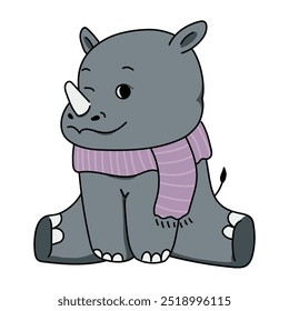 Cute Rhinoceros Illustration - 12