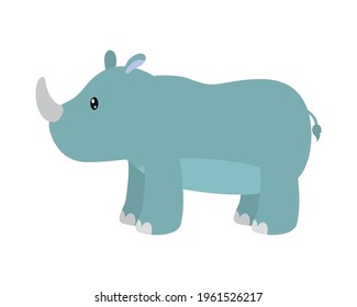 cute rhinoceros on white background