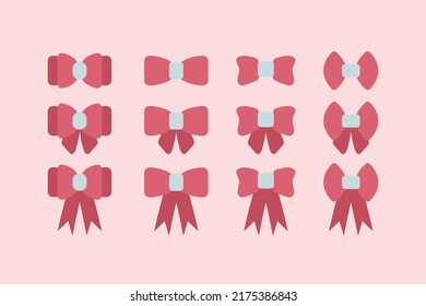 cute ribbon design vector flat modern illustration