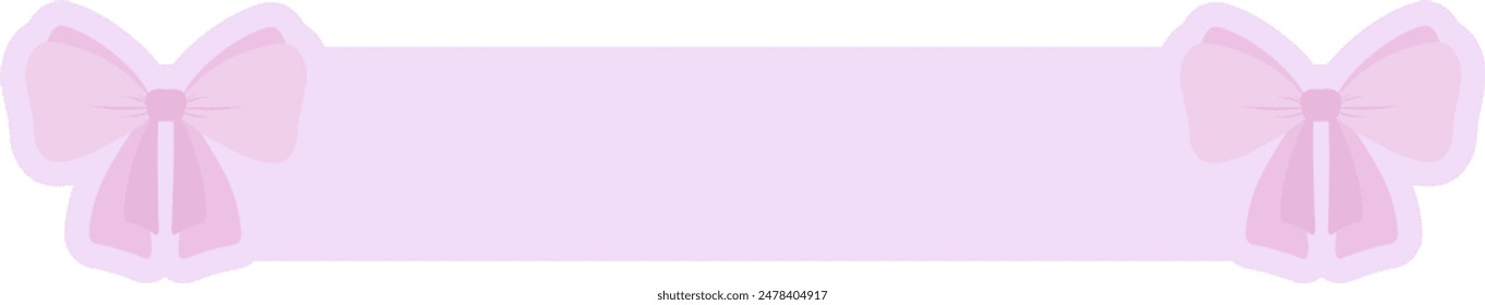 Cute Ribbon Page Header Bow Title Box Vintage Label Text Box