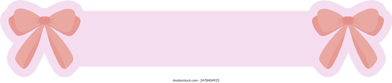 Cute Ribbon Page Header Bow Title Box Vintage Label Text Box