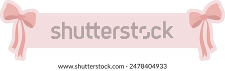 Cute Ribbon Page Header Bow Title Box Vintage Label Text Box