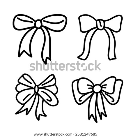 cute ribbon set icon vector illustration