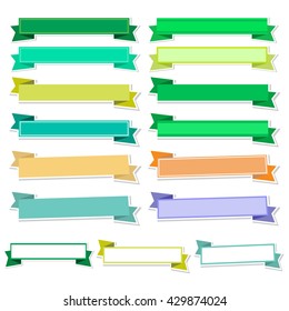 Cute ribbons on white background