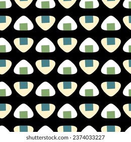 Cute Rice Ball Diamond Shape Silhouettes Vector Seamless Pattern can be use for background and apparel design