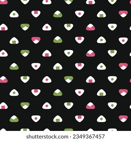 Cute Rice Ball Medley Delights Vector Seamless Pattern can be use for background and apparel design