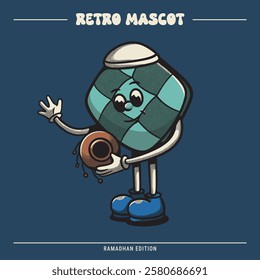 Cute Rice Cake Ramadan Retro Mascot