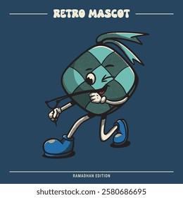 Cute Rice Cake Ramadan Retro Mascot