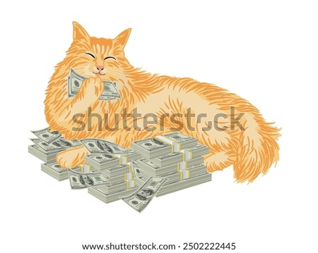 Cute Rich Cat cartoon vector