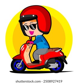 bonitinho motocicleta motocicleta desenho animado scooter matic