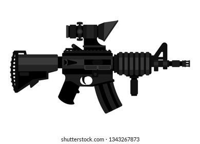 Cute rifle gun isolated vector