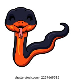 Cute ring necked snake cartoon