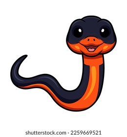 Cute ring necked snake cartoon