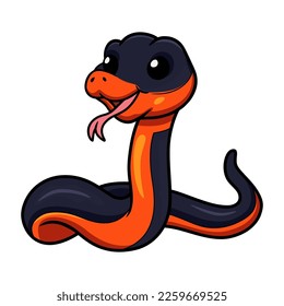 Cute ring necked snake cartoon