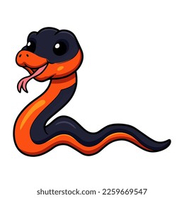 Cute ring necked snake cartoon