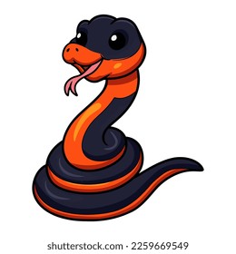 Cute ring necked snake cartoon