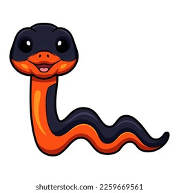 Cute ring necked snake cartoon