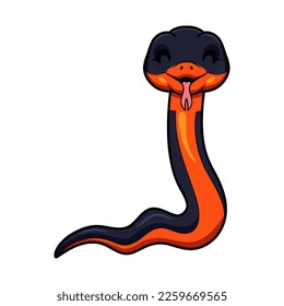 Cute ring necked snake cartoon