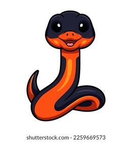 Cute ring necked snake cartoon