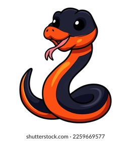 Cute ring necked snake cartoon