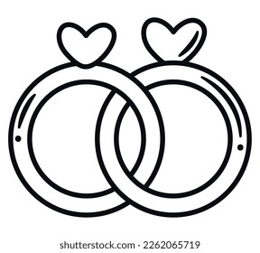 cute rings icon over white