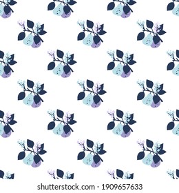 Cute Ripe Pears on Branch Vector Illustration Seamless Pattern can be used for Background and Apparel Design