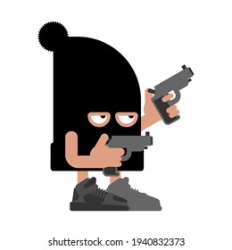 Cute Robber isolated. Cartoon thug vector illustration