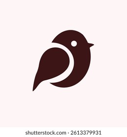 Cute robin bird minimalist logo design Vector Design