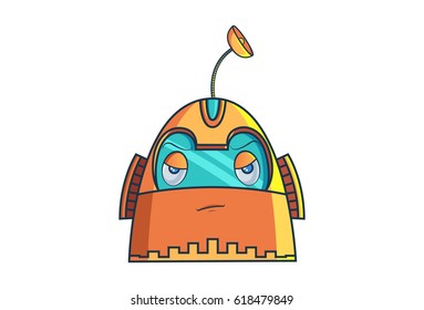 Cute Robo . Vector illustration. Isolated on white background.