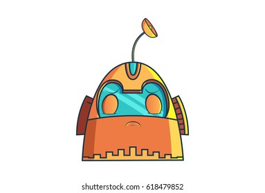 Cute Robo . Vector illustration. Isolated on white background.