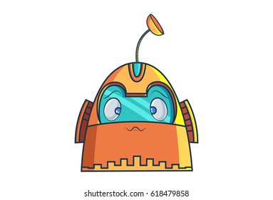 Cute Robo . Vector illustration. Isolated on white background.