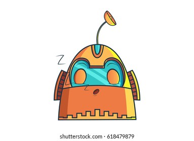 Cute Robo . Vector illustration. Isolated on white background.